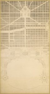 Kilpi 129 julkaisusta The Plan of Chicago, 1909: Chicago. Kaupungin bisneskeskus, joka sijaitsee...