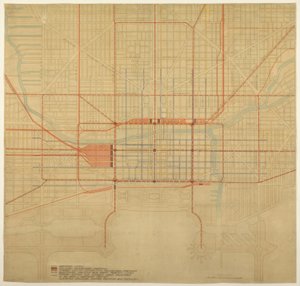 Kilpi 80 Chicagon suunnitelmasta, 1909: Chicago. Kaavio kaupungin keskustasta, jossa näkyy ehdotettu...