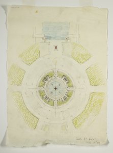 Potomac Round Point, Washington D.C., Circular Pool Plan Sketch, 1909.
