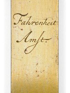 Signeerattu lämpömittarin asteikko tekijältä Daniel Gabriel Fahrenheit