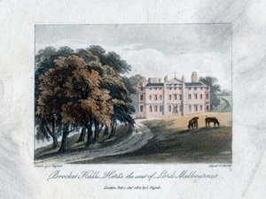Brocket Hall, Herts, Lord Melbournen kotipaikka, 1817.
