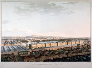 Näkymä London Docksille, 1816 tekijältä Daniel Havell