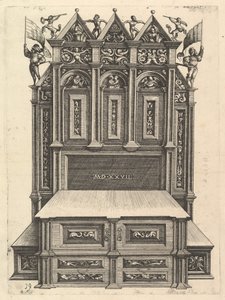 Suunnittelu sänkyyn, 1527. tekijältä Daniel Hopfer