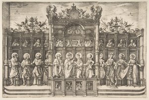 Suuri kuorotalo, jossa Kristus Siunaa Neitsyt, n. 1518-20.