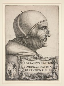 Adrien VI:n muotokuva (Hadrianus VI, paavi 1522-1523) tekijältä Daniel Hopfer