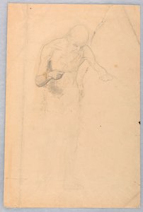 Piirros, Parrakas mies seisoo, 1852 tekijältä Daniel Huntington