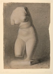 Piirustus, Naisen ylävartalo Plastista, 1840 tekijältä Daniel Huntington