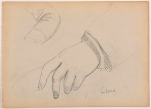 Piirros, George D. Seney, Käsi ja käsivarsi, kääntöpuoli: Vasen jalka, 1881. tekijältä Daniel Huntington