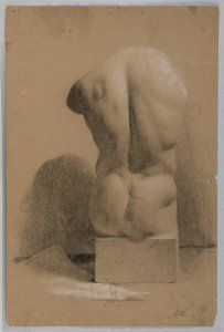 Piirros, miehen vartalo kipsistä, 1840 tekijältä Daniel Huntington