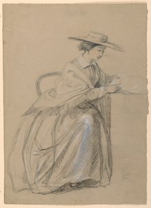 Piirros, rouva Sheppard Gandy istumassa, 1859 tekijältä Daniel Huntington