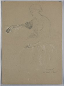 Piirros, rouva William Wright ja lapsi, 1857 tekijältä Daniel Huntington