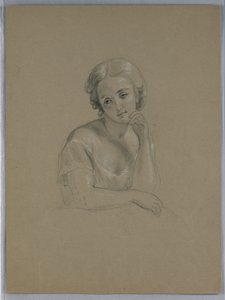 Piirros, mahdollinen luonnos "Marth", 1860. tekijältä Daniel Huntington