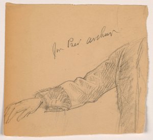 Piirros, presidentti Chester A. Arthurin oikea käsi, 1884. tekijältä Daniel Huntington