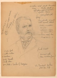 Piirros, presidentti Chester Alan Ar, 21. marraskuuta 1884. tekijältä Daniel Huntington