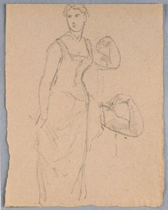Piirustus, luonnos Bella Worshamin muotokuvaan, 1878 tekijältä Daniel Huntington