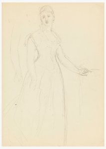 Piirustus, luonnos Bella Worshamin muotokuvaan, 1878 tekijältä Daniel Huntington