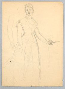 Piirustus, luonnos Bella Worshamin muotokuvaan, 1878 tekijältä Daniel Huntington