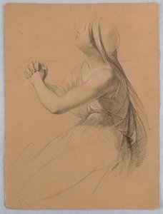 Piirustus, tutkimus "Communion of t", 1844 tekijältä Daniel Huntington
