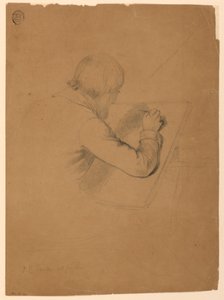 Piirros, tutkimus "Sairaiden ehtoollinen", 1844-45. tekijältä Daniel Huntington