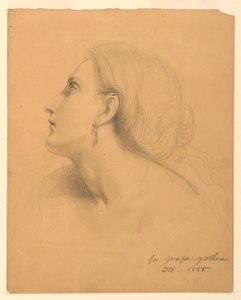 Piirros, tutkimus "Viinirypäleenkerääjät", heinäkuu 1855. tekijältä Daniel Huntington