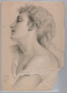Piirros, luonnos "Oikeus ja Pe", 1878 tekijältä Daniel Huntington