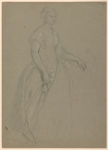 Piirustus, luonnos "Martha Washingtonin vastaanotto", 1860 tekijältä Daniel Huntington