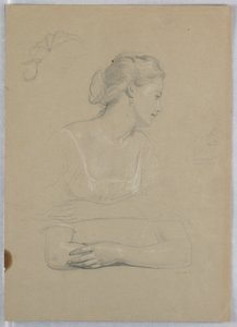 Piirustus, luonnos "Martha Washingtonin vastaanotto", 1860 tekijältä Daniel Huntington