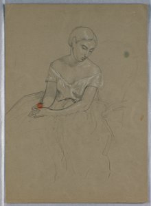 Piirustus, luonnos "Martha Washingtonin vastaanotto", 1860 tekijältä Daniel Huntington