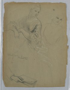 Piirros, luonnos "Martha Washingtonin vastaanotto", 1869 tekijältä Daniel Huntington
