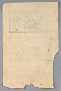 Piirros, Tutkimus "Tieteellinen ryhmä", 1858 tekijältä Daniel Huntington