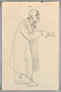 Piirros, Tutkimus "Tieteellinen ryhmä", 1858 tekijältä Daniel Huntington
