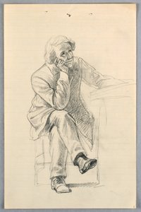 Piirros, Tutkimus "Tieteellinen ryhmä", 1858 tekijältä Daniel Huntington