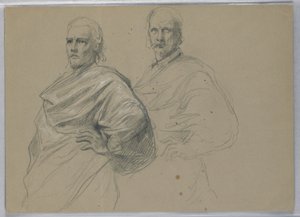 Piirustus, Tutkimus "Titian Showing", 1871-72. tekijältä Daniel Huntington