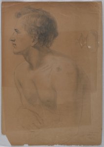 Piirustus, tutkimus "Tribute Money" -teosta, heinäkuu 1852. tekijältä Daniel Huntington