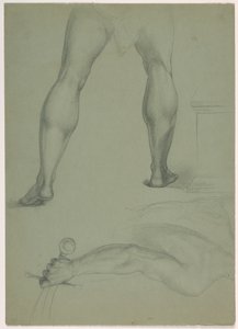 Piirustus, Kaksi anatomista tutkimusta, n. 1850 tekijältä Daniel Huntington