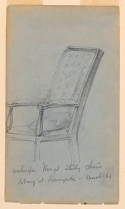 Piirros, Washington Irvingin työhuone, 15. maaliskuuta 1860. tekijältä Daniel Huntington