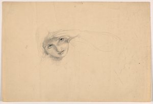 Piirros, silmiään suojaava nainen, n. 1844. tekijältä Daniel Huntington