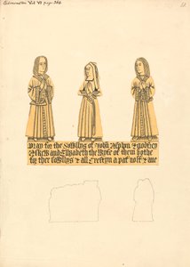 Messinkilautanen John Asplynille, Godfrey Askewlle ja heidän molempien vaimolle Elizabeth, Edmonton Church tekijältä Daniel Lysons