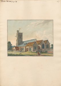 Heston Churchyard hautakiviä luonnostelevan taiteilijan kanssa tekijältä Daniel Lysons