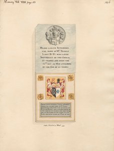 Muistomerkki Thomas Lantille myös Robert Haringtonille Hornsey Churchista tekijältä Daniel Lysons