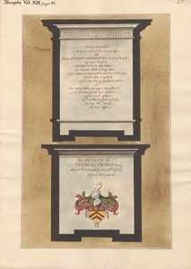 Memoriais para Miss Sophia Henrietta Voelcker e Thomas Crump de Hampton Churchfinnish tekijältä Daniel Lysons