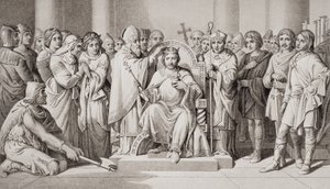 Harold II:n (n. 1022-66) anglosaksien kuninkaan kruunaus vuonna 1066, 