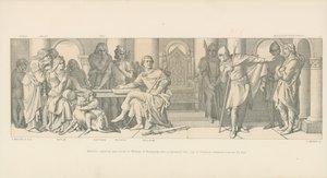 Haroldin vankeudesta ilmoitettiin Normandian Williamille, jolle kerrotaan, että Guy of Ponthieu vaatii lunnaita häneltä tekijältä Daniel Maclise