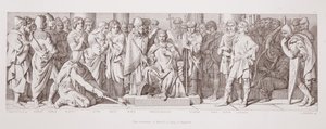 Haroldin kruunaus Englannin kuninkaaksi kirjasta "The Story of the Norman Conquest", kaiverrus L. Gruner, 1866 tekijältä Daniel Maclise