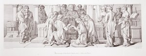 Haroldin avioliitto Edwinin ja Morcarin sisaren Aldythin kanssa "Normannien valloituksen tarinasta", kaivertanut L. Gruner, 1866 tekijältä Daniel Maclise