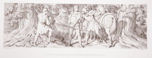 William metsästysmaalla Rouenissa saa tiedustelutietoa Tostig of Haroldin kruunajaisista, L. Grunerin kaivertamasta "Normannien valloituksen tarinasta", 1866 tekijältä Daniel Maclise