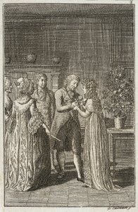 Kuvitus teokseen "Beckerin almanakka vuodelle 1800" tekijältä Daniel Nikolaus Chodowiecki