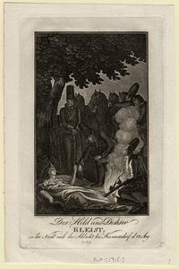 Runoilija Ewald von Kleist Kunersdorfin taistelussa, 12. elokuuta 1759, noin 1759 tekijältä Daniel Nikolaus Chodowiecki