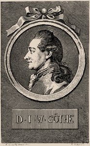 Muotokuva kirjailijasta Johann Wolfgang von Goethe 1749-1832, 1776. tekijältä Daniel Nikolaus Chodowiecki