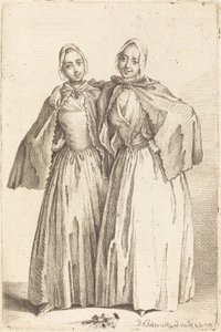 Two Standing Ladies (Demoiselles Quantin) tekijältä Daniel Nikolaus Chodowiecki